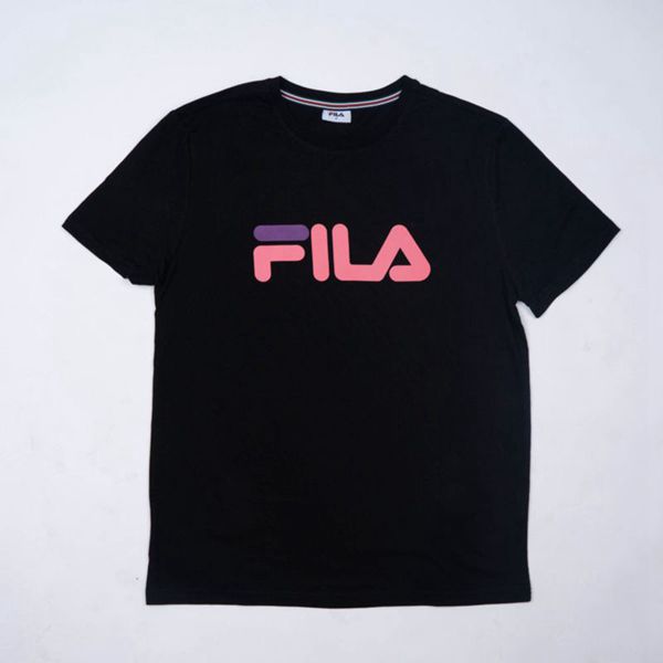 Camisetas Manga Corta Fila Mujer Negras - Hannah Oversized - España 963157IVL